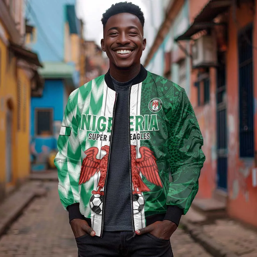 Custom Nigeria Football Bomber Jacket Go Champions LT15