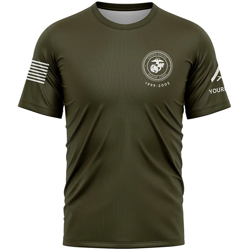 Custom Olive Snake American Flag Military Rank Veteran Name Memorial Day T-Shirt