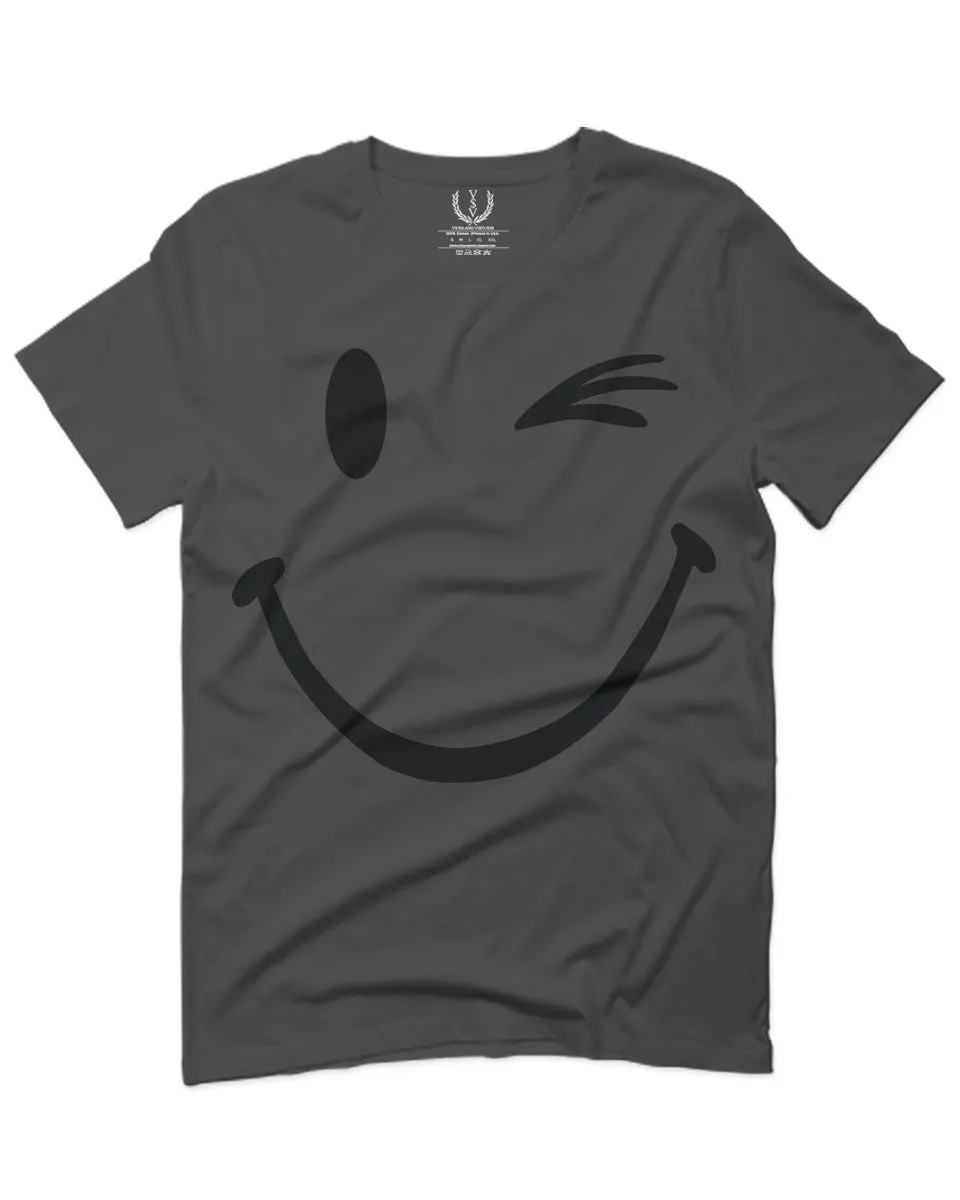 Cute Graphic Happy Funny Blink Smile Smiling face Positive For men T Shirt