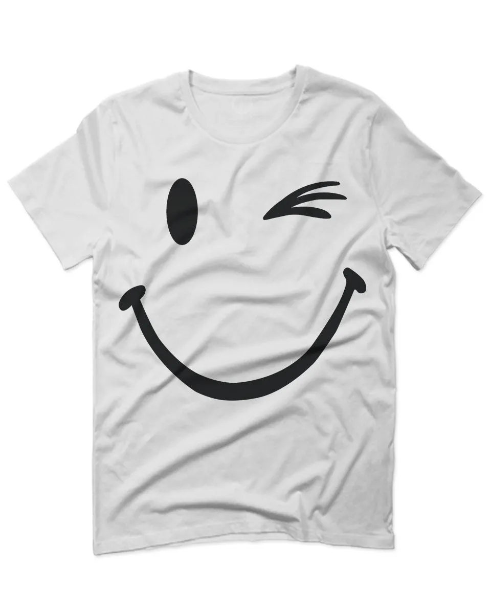 Cute Graphic Happy Funny Blink Smile Smiling face Positive For men T Shirt