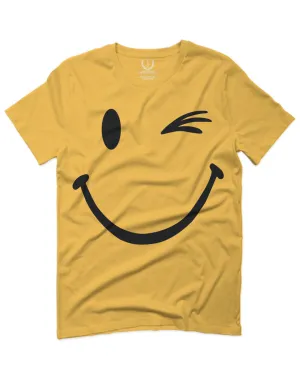 Cute Graphic Happy Funny Blink Smile Smiling face Positive For men T Shirt
