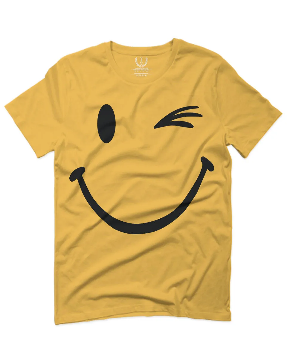 Cute Graphic Happy Funny Blink Smile Smiling face Positive For men T Shirt