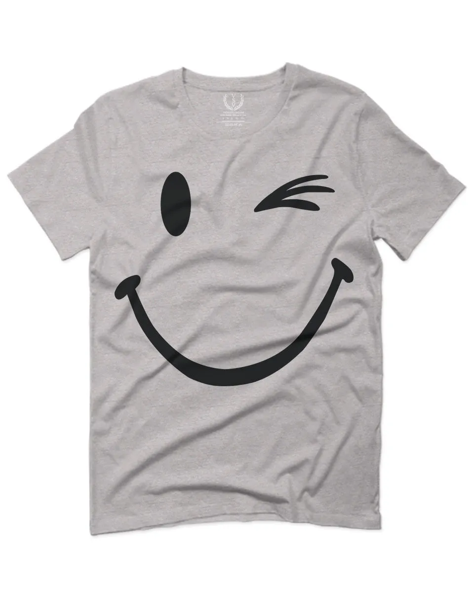 Cute Graphic Happy Funny Blink Smile Smiling face Positive For men T Shirt