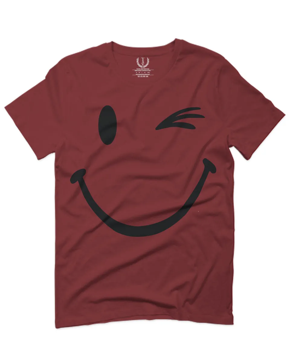 Cute Graphic Happy Funny Blink Smile Smiling face Positive For men T Shirt