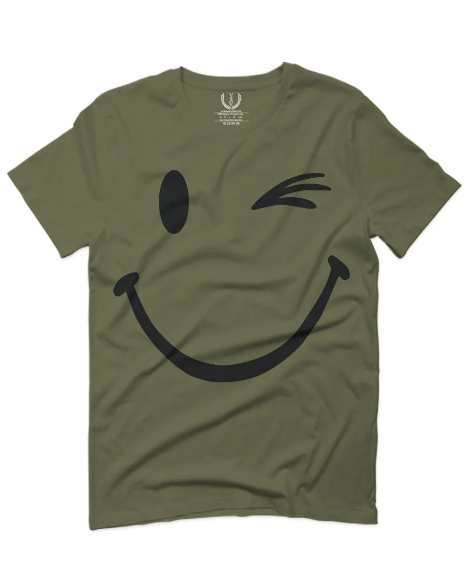 Cute Graphic Happy Funny Blink Smile Smiling face Positive For men T Shirt
