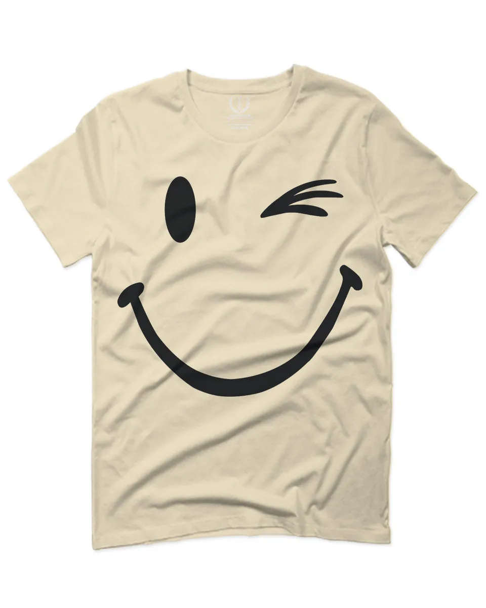 Cute Graphic Happy Funny Blink Smile Smiling face Positive For men T Shirt
