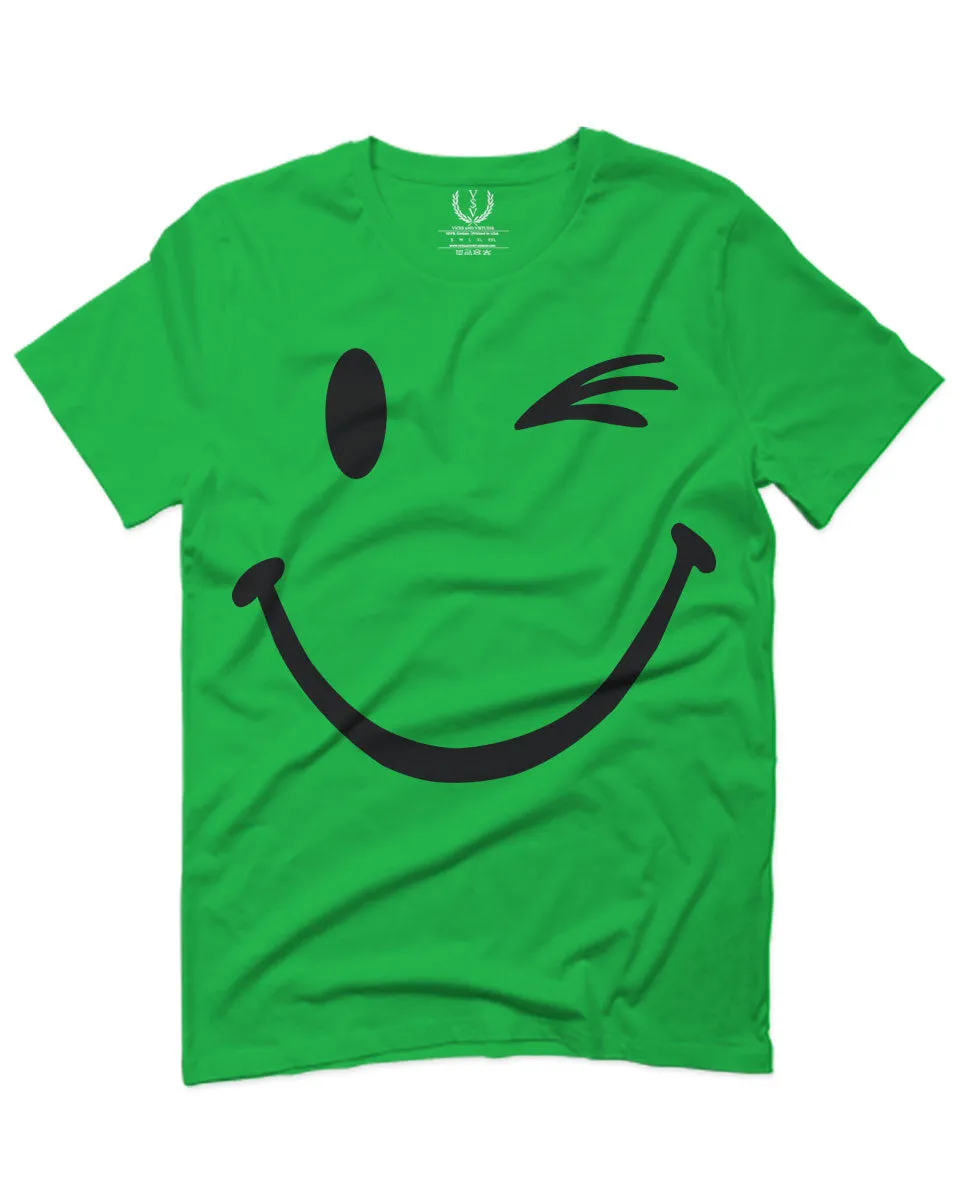 Cute Graphic Happy Funny Blink Smile Smiling face Positive For men T Shirt