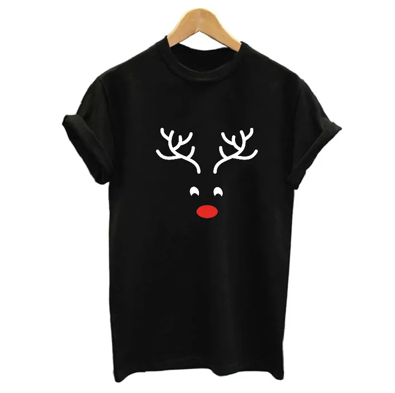 Cute Reindeer Red Nose Matching T-shirt