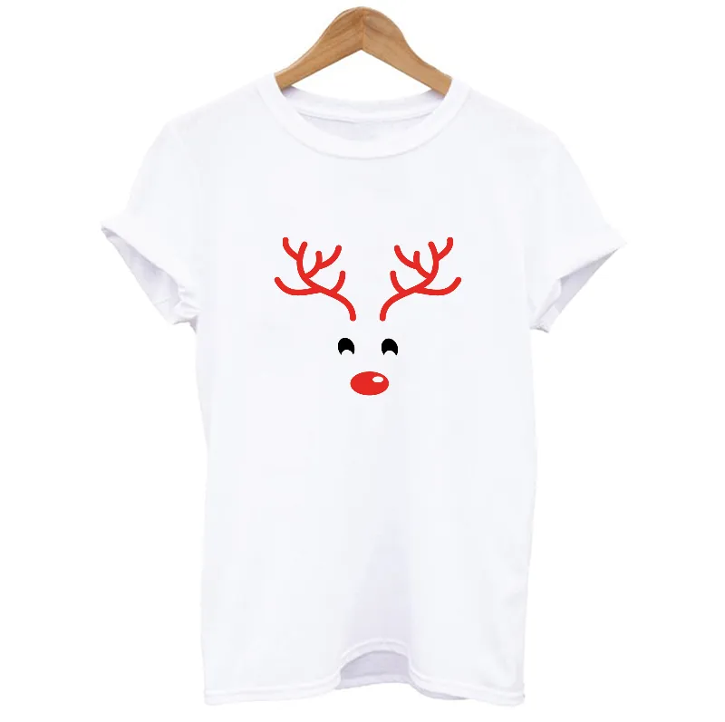 Cute Reindeer Red Nose Matching T-shirt