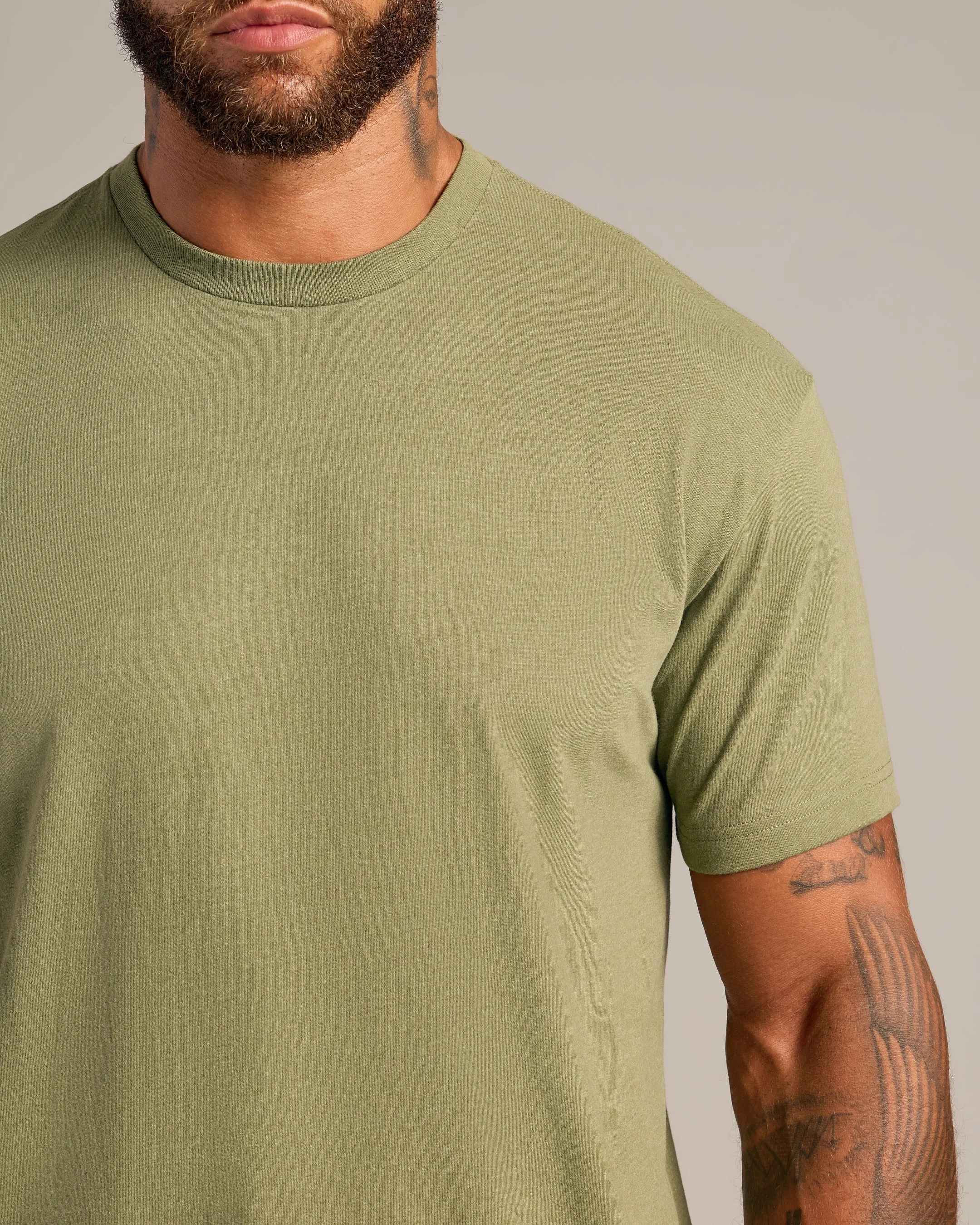Dark Heather Willow Short Sleeve Crew Neck Tee
