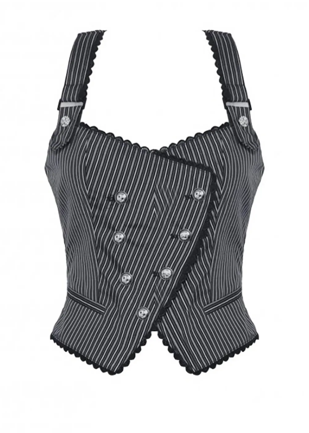 Dark In Love Academic Top Black White