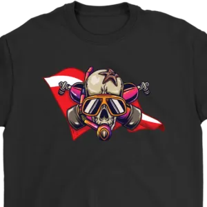 Diver Down T-shirt, Diver Skull Shirt, Funny Scuba Diver Shirt, Scuba Hoodie