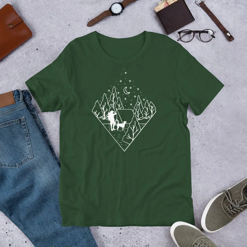 Dog Dad Camping T-Shirt