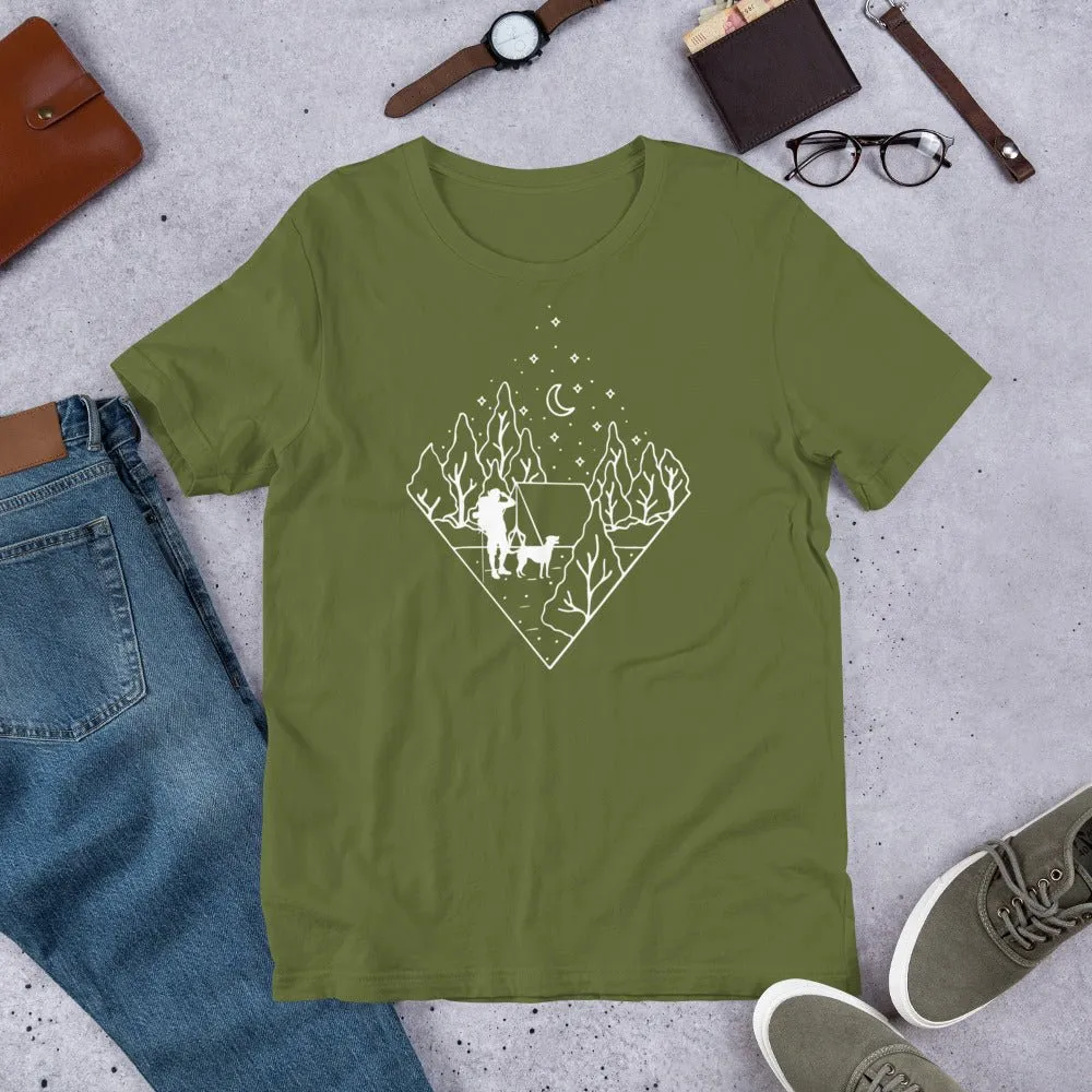 Dog Dad Camping T-Shirt