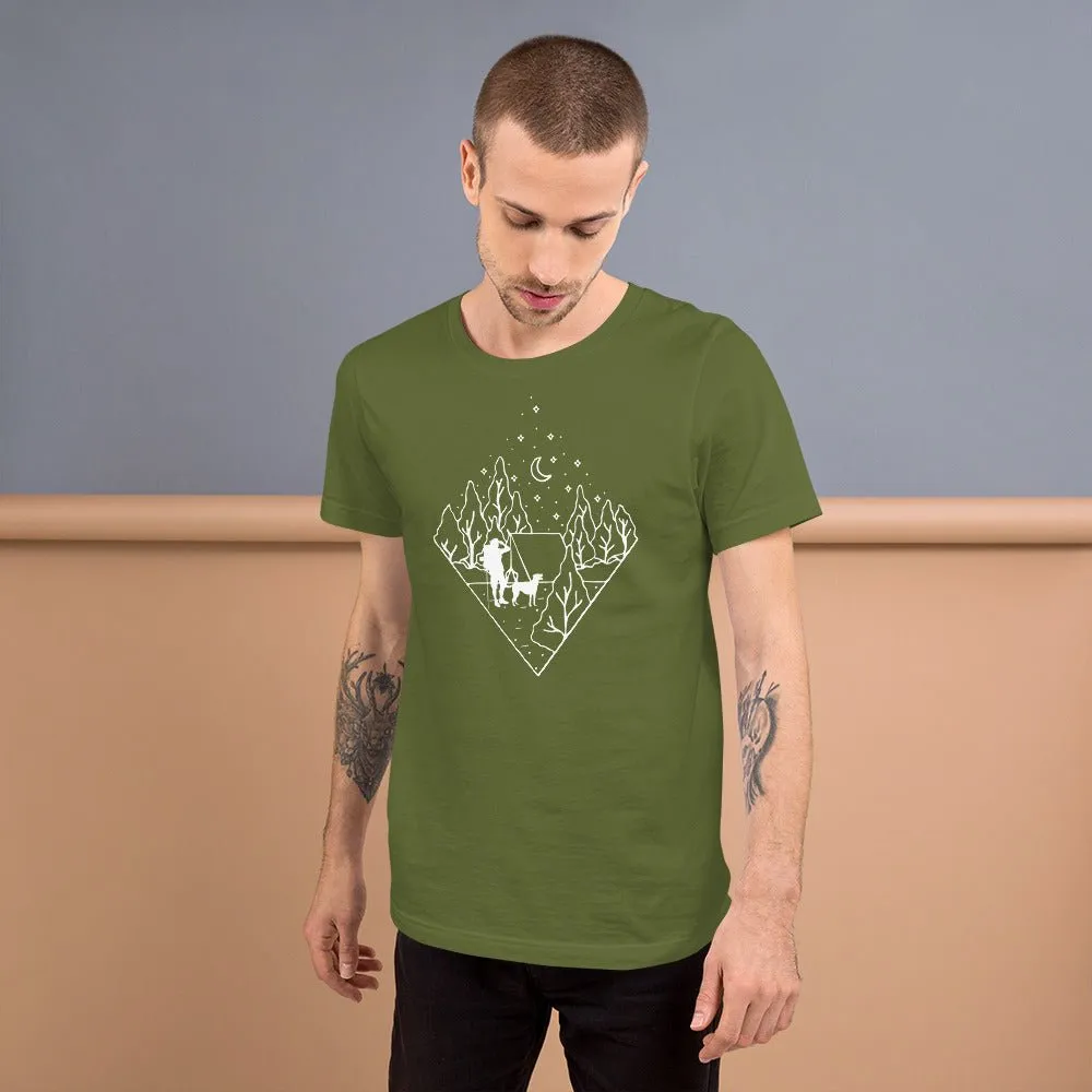 Dog Dad Camping T-Shirt