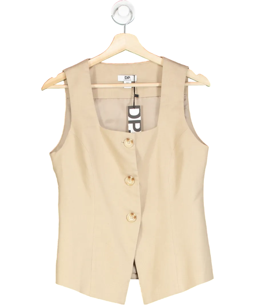 dorothy perkins Beige Petite Tailored Linen Waistcoat UK 8