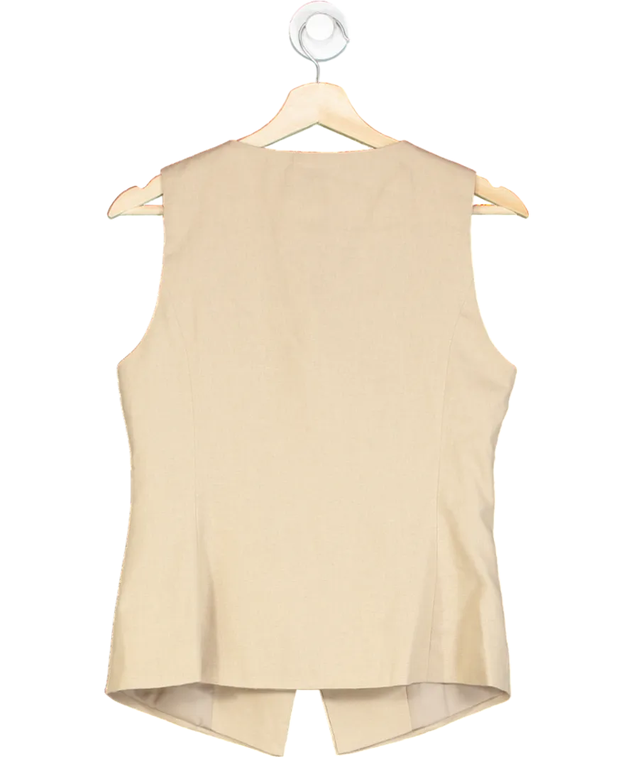 dorothy perkins Beige Petite Tailored Linen Waistcoat UK 8
