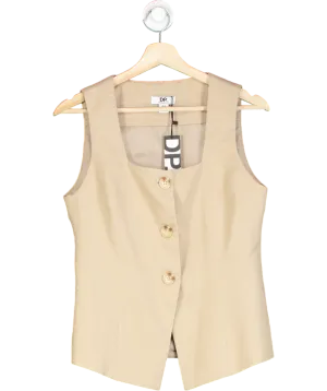 dorothy perkins Beige Petite Tailored Linen Waistcoat UK 8