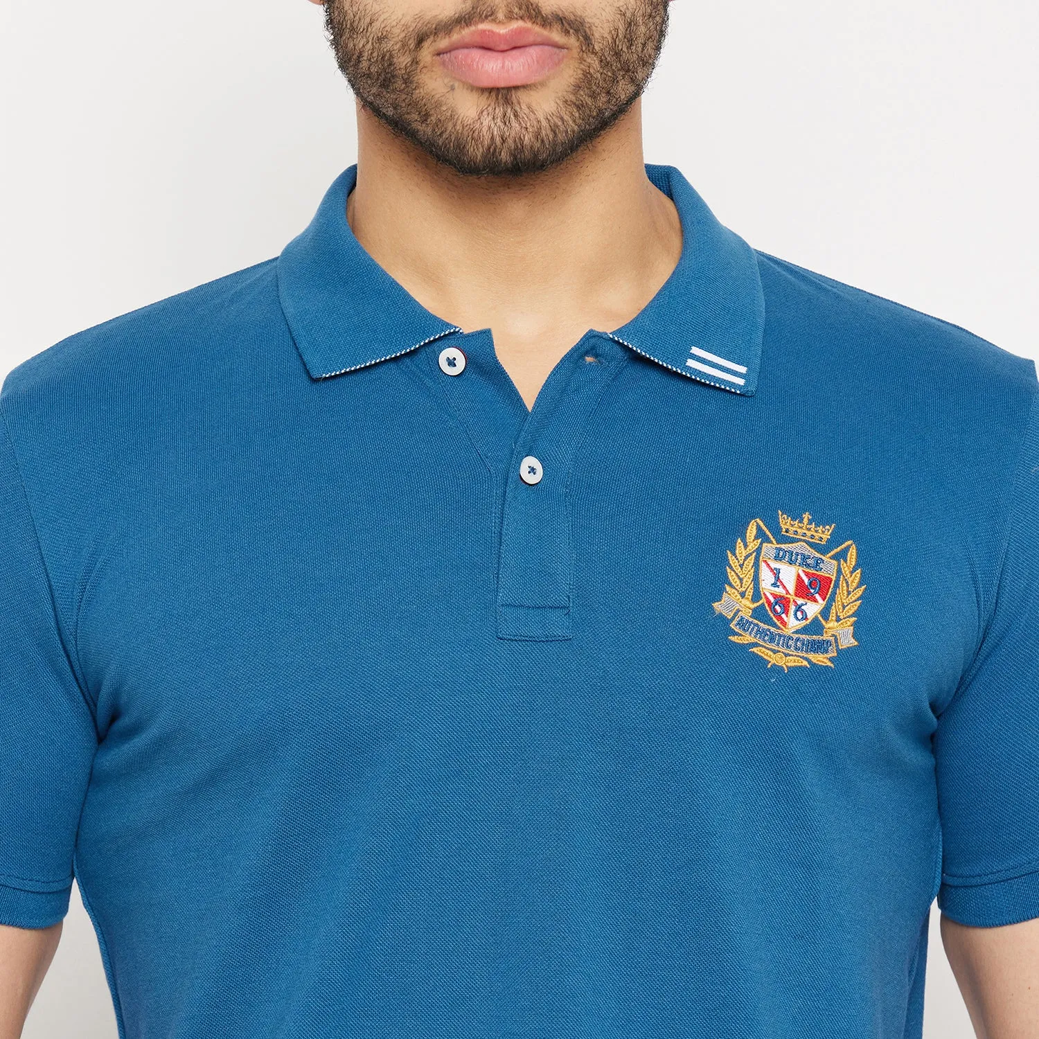 Duke Stardust Men Half Sleeve Polo Neck Cotton T-shirt (4007)