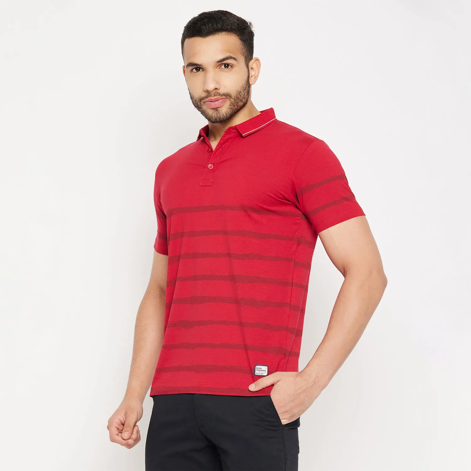 Duke Stardust Men Half Sleeve Polo Neck Cotton T-shirt (4389)