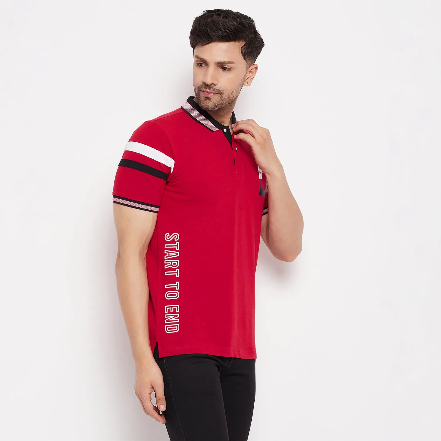 Duke Stardust Men Polo Neck Half Sleeve Cotton T-shirt (LF5892)