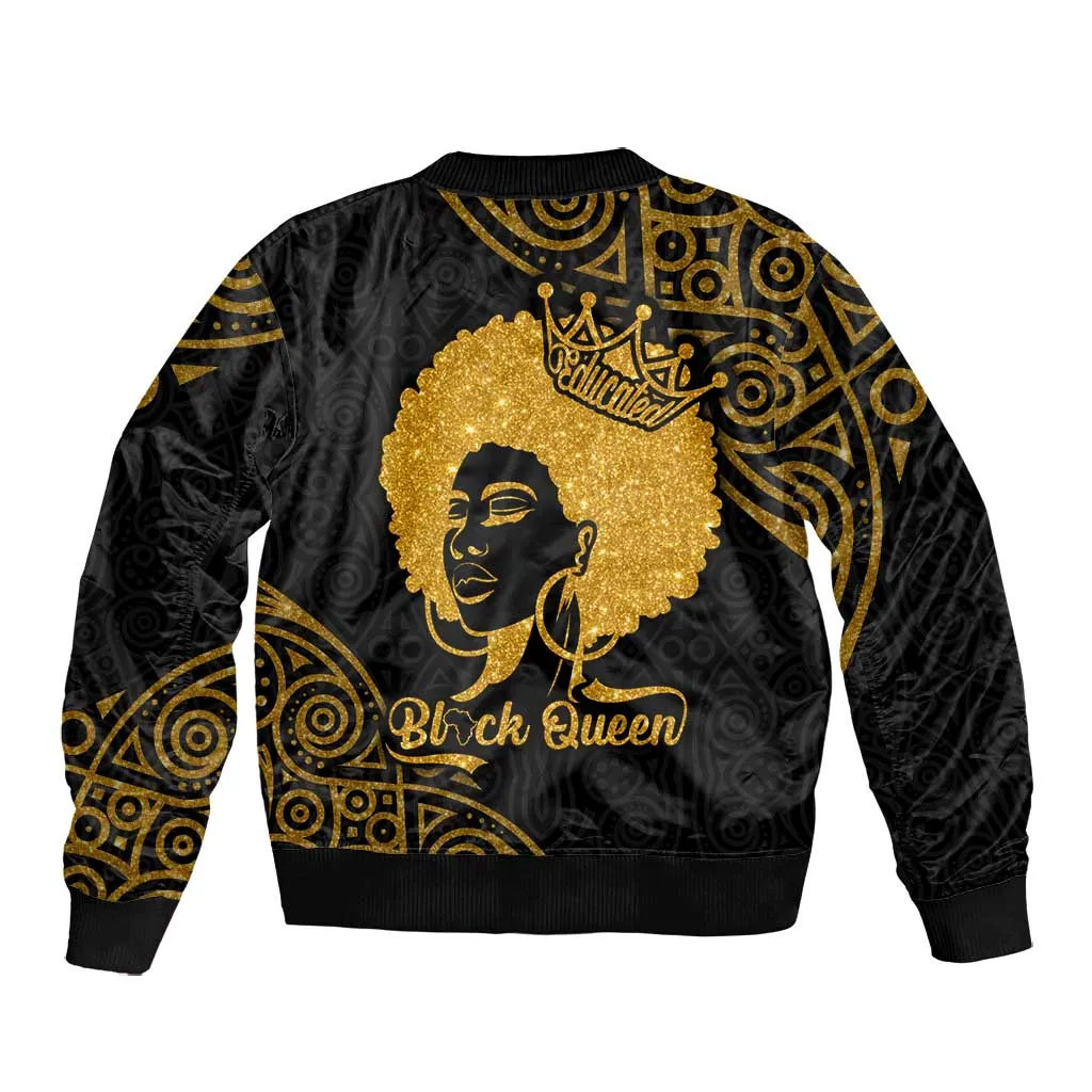 Educated Black Queen Bomber Jacket African Women DT02