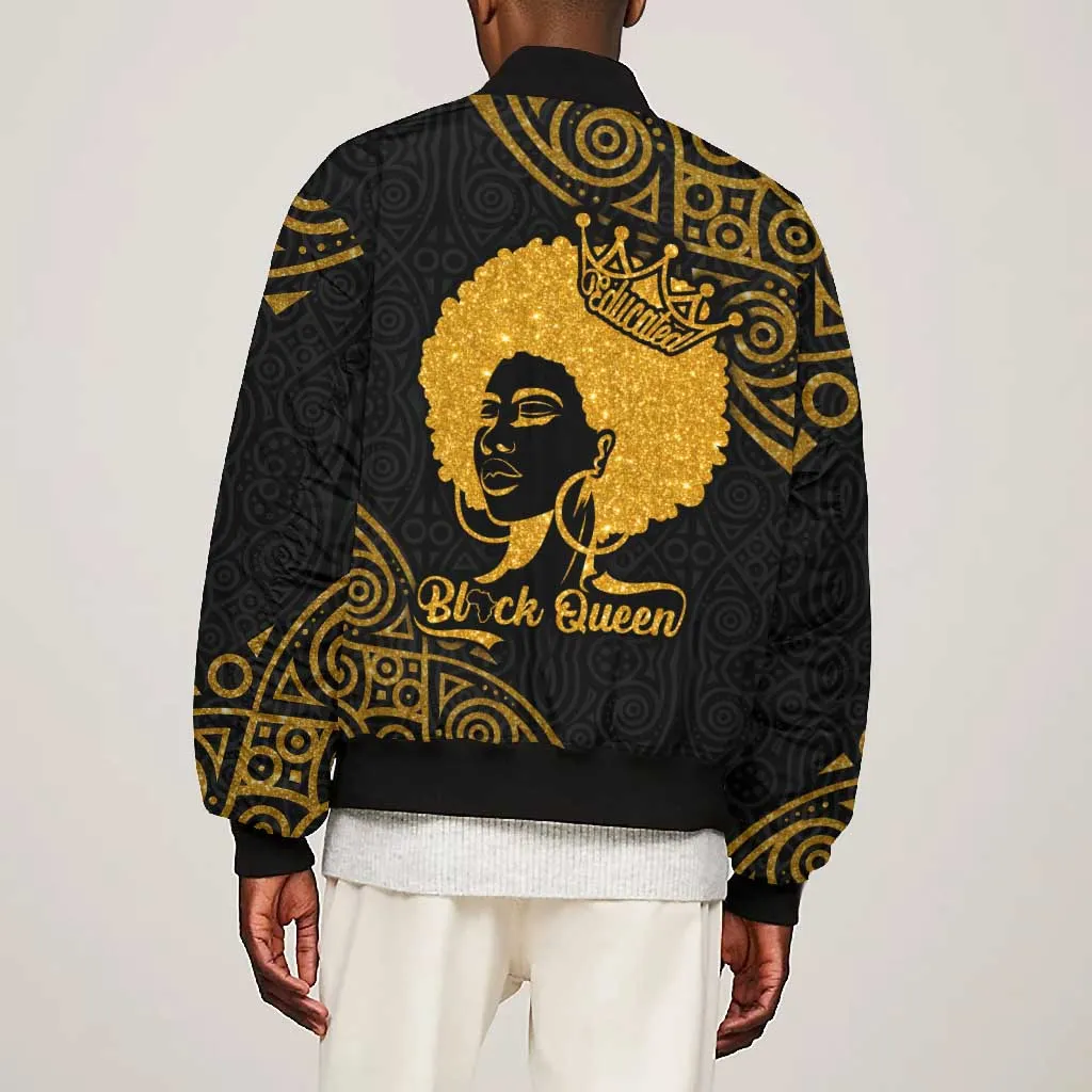 Educated Black Queen Bomber Jacket African Women DT02