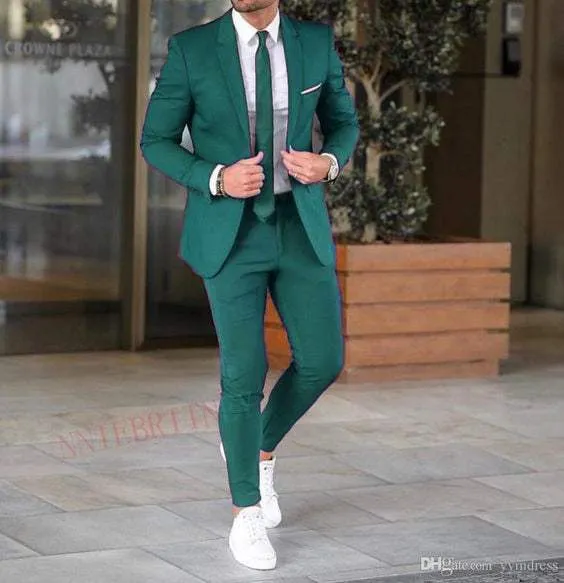 Elegant Men's Custom Burgundy Blazers Prom Two Pieces Red Tuxedos