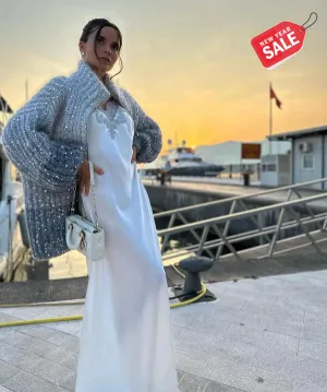 Elegant, sparkling silk vest sweater Clara