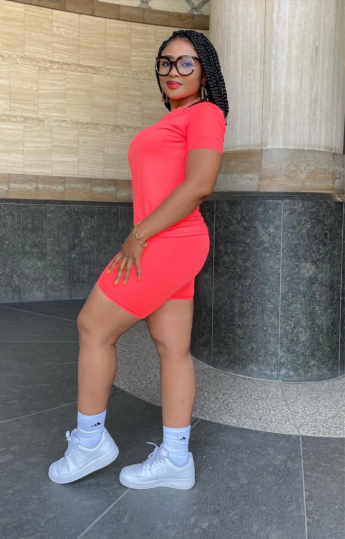 Elena Shorts Sets (Coral)