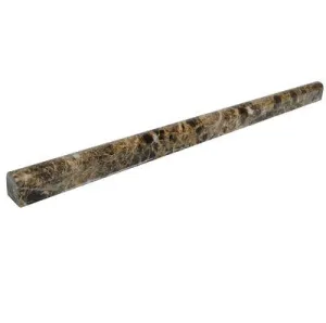 Emperador Dark 3/4" X 12" Polished Bullnose Liner Trim Decorative