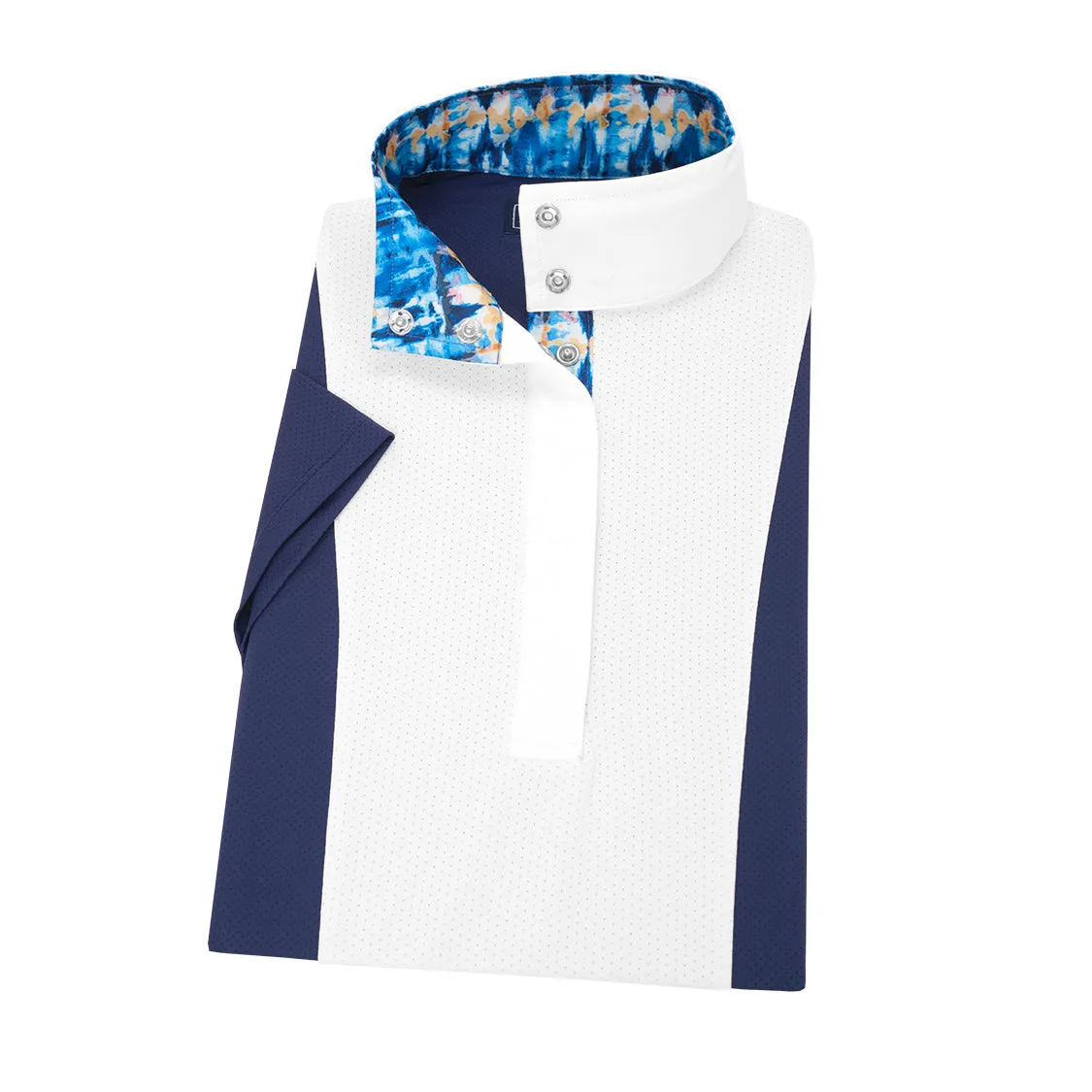 Essex Classics Ladies Luna Performance Tie Dye Ladies Navy Short Sleeve Show Shirt