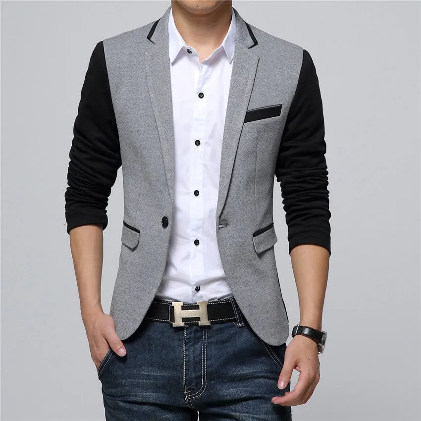 Fashion Casual Men Blazer Cotton Slim Korea Style Suit Blaser Masculino Male Suits Jacket Blazer Men Plus Size M-6XL