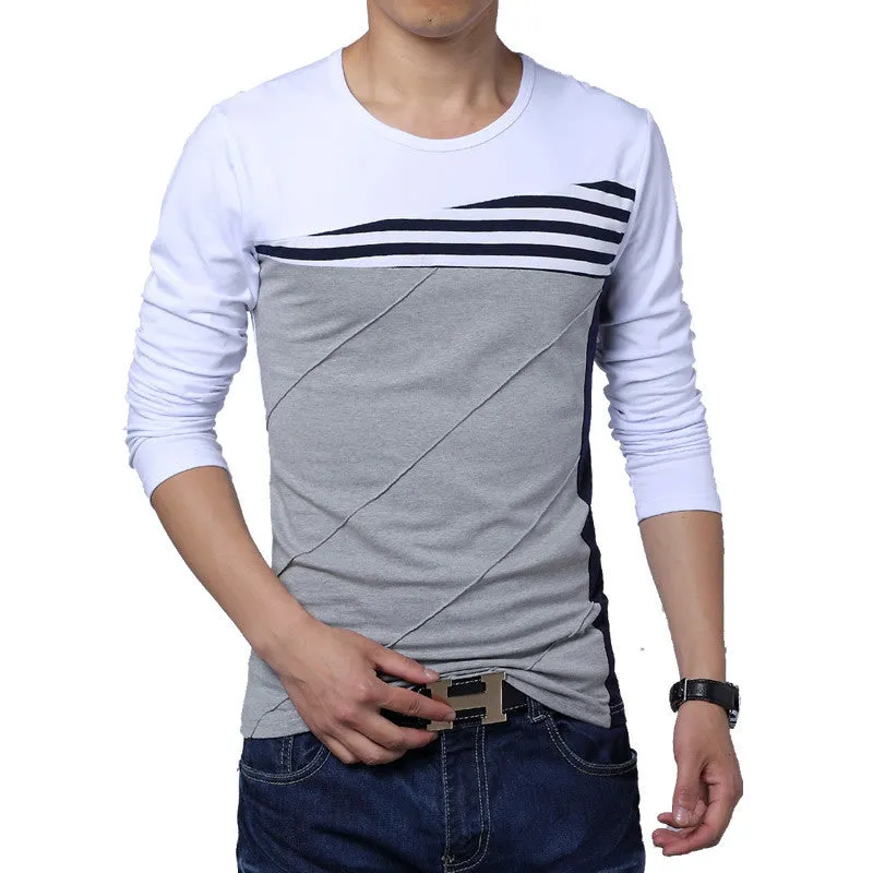 Fashion O-Neck Trend Long Sleeve T Shirts Men Slim Fit Cotton High- Casual Men T-Shirt 4XL 5XL