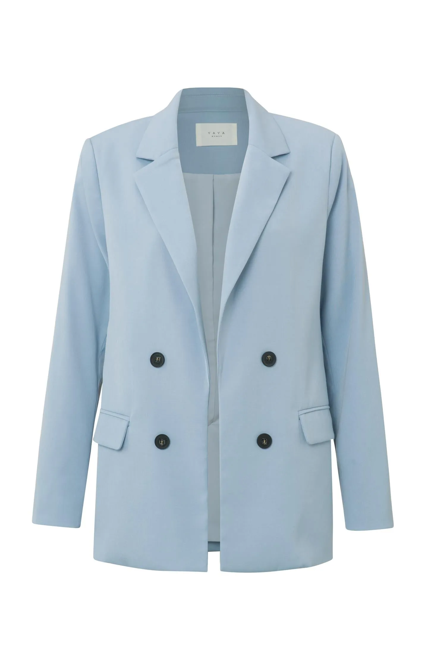 Faux double-breasted blazer with long sleeves and pockets