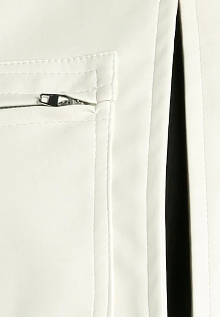 Faux Leather Crop Jacket By Ruw