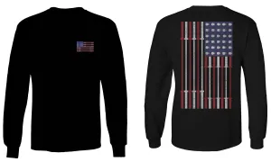 Fitness Bars America American Flags Gym Tough Workout mens Long sleeve t shirt