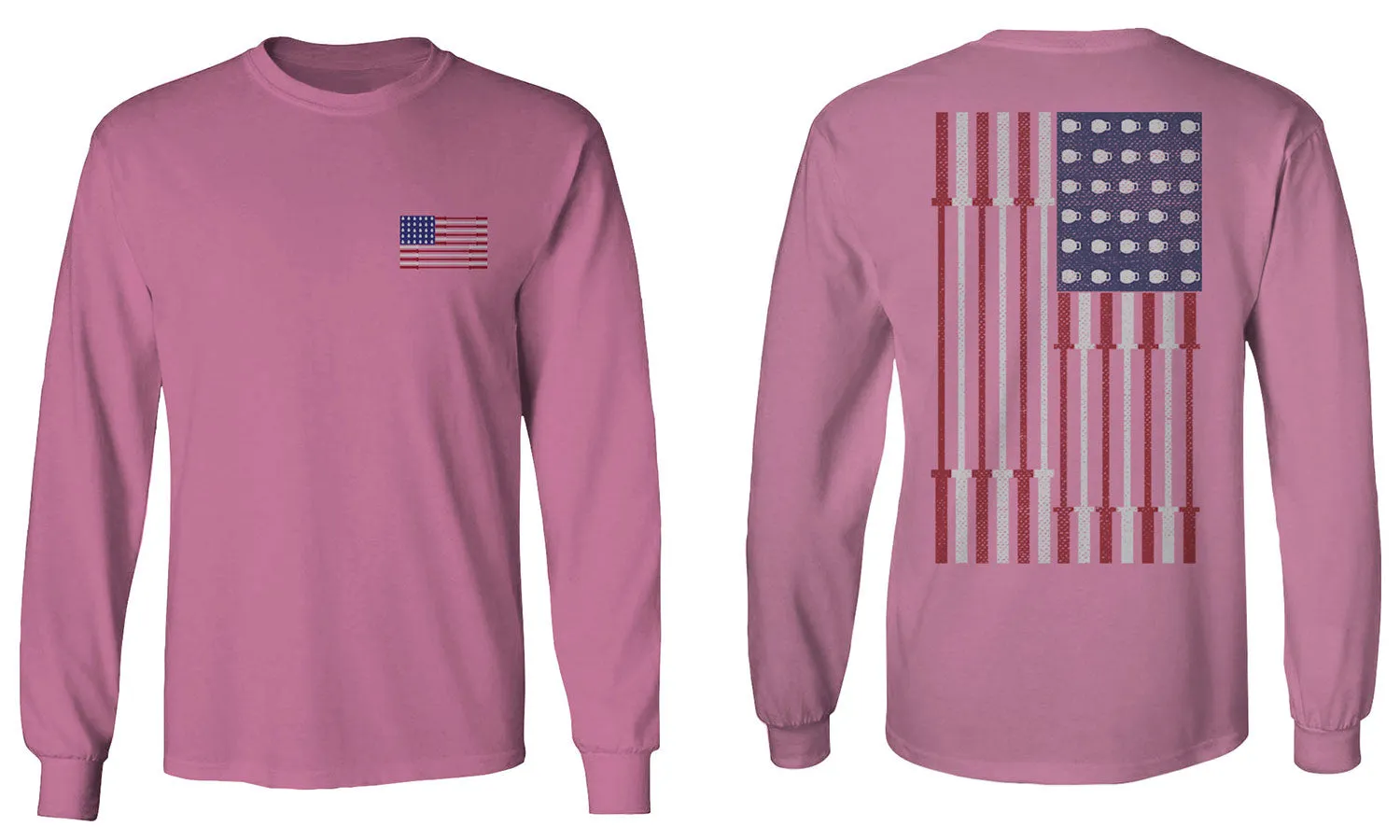 Fitness Bars America American Flags Gym Tough Workout mens Long sleeve t shirt