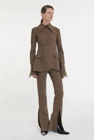 Fitted Shirt With Basque Detail Gingham