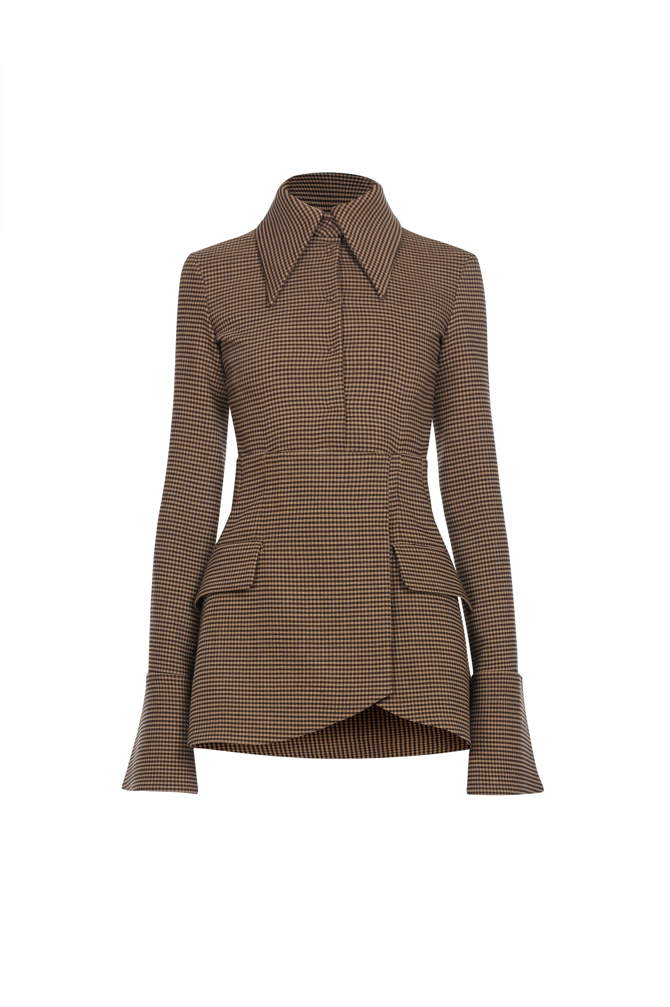 Fitted Shirt With Basque Detail Gingham