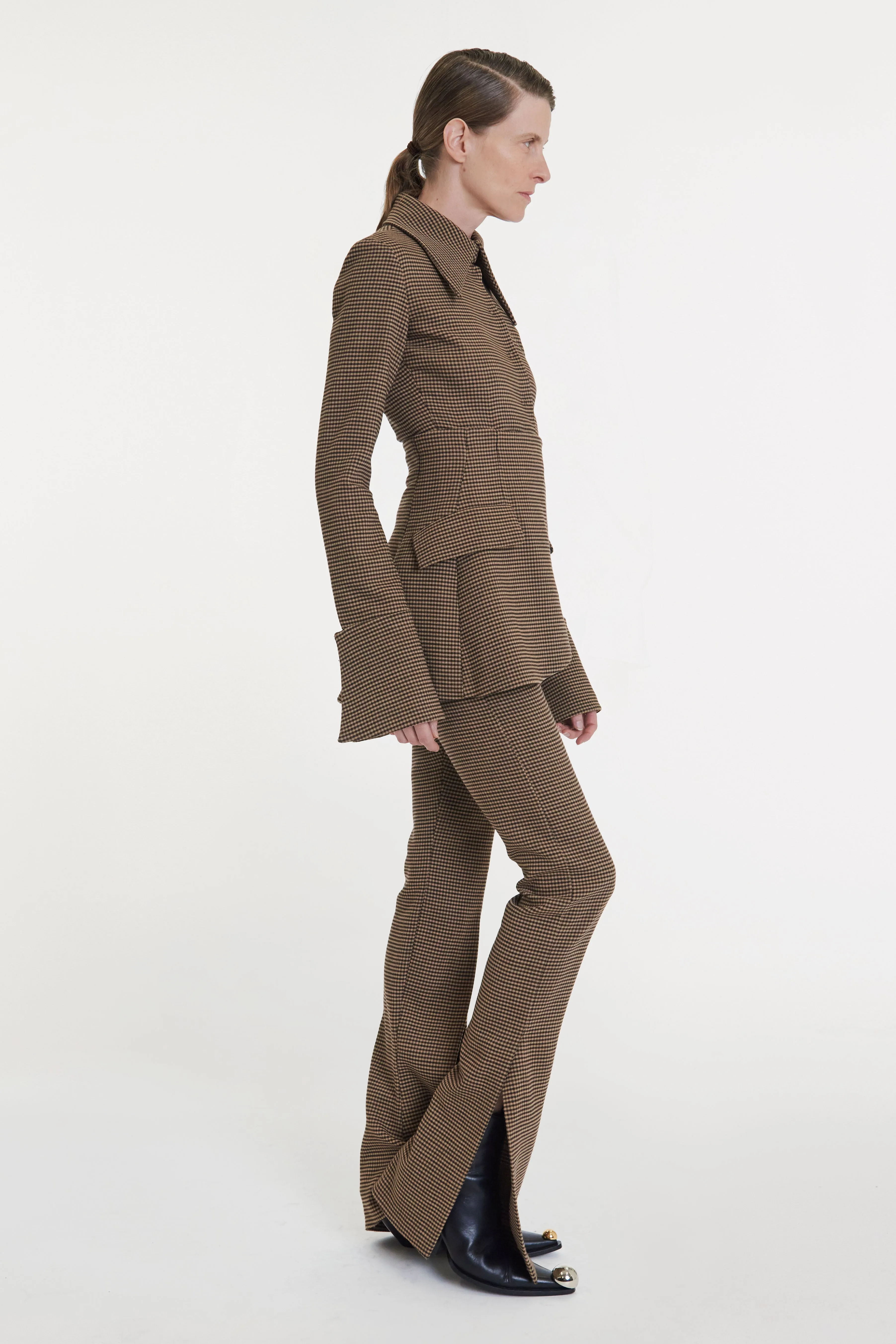 Fitted Shirt With Basque Detail Gingham