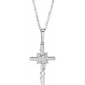 Floral Cross 16-18" Necklace or Pendant R50008