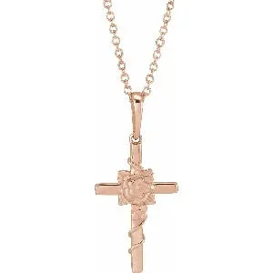 Floral Cross 16-18" Necklace or Pendant R50008