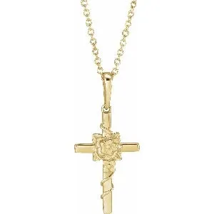 Floral Cross 16-18" Necklace or Pendant R50008