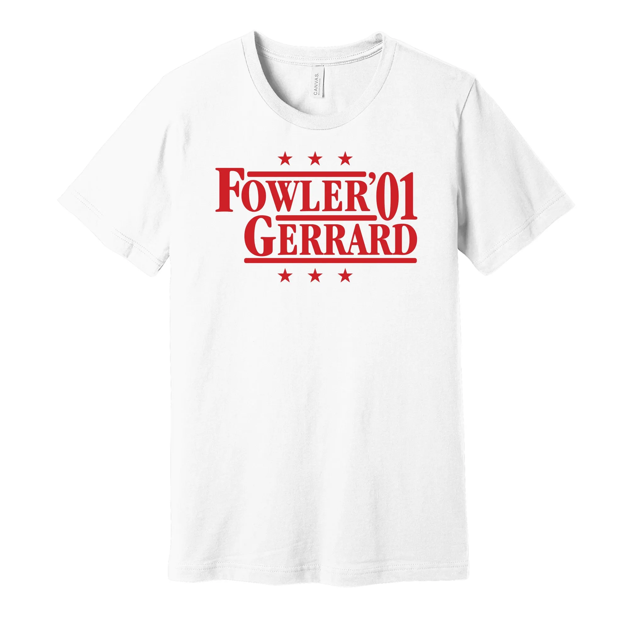 Fowler & Gerrard '01 - Liverpool Football Legends Political Campaign Parody T-Shirt - Hyper Than Hype Shirts