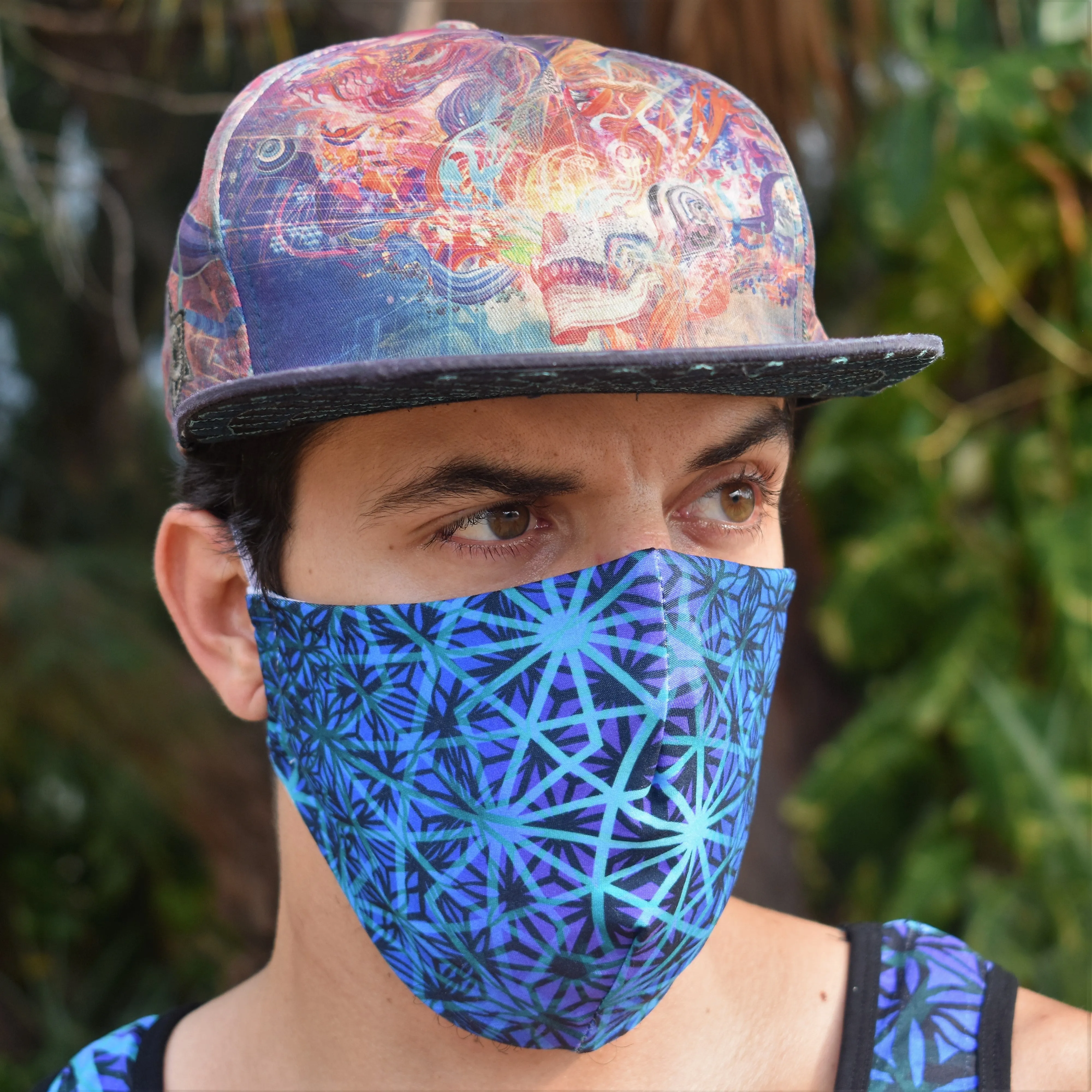 Fractal Flower Face Mask: V2