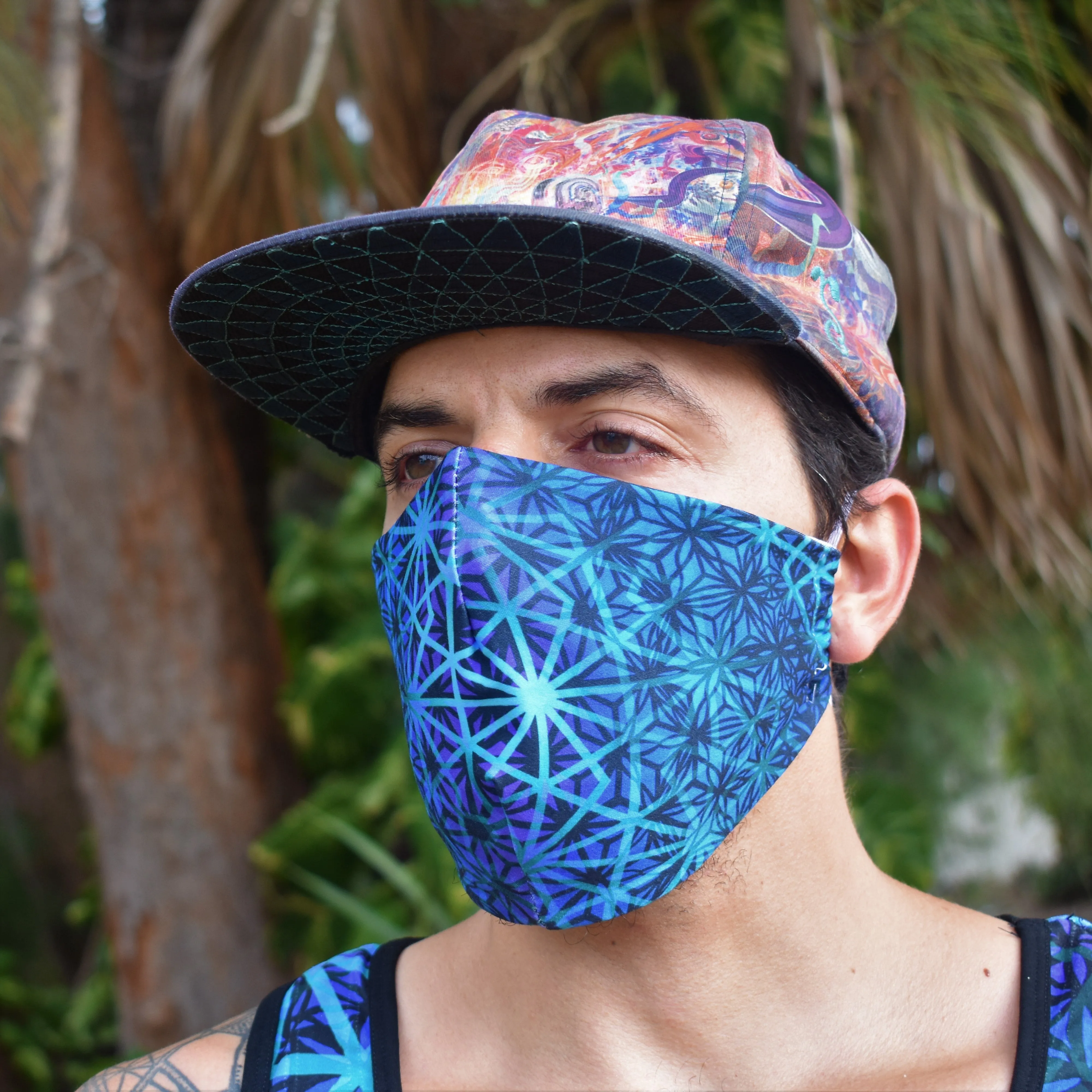 Fractal Flower Face Mask: V2