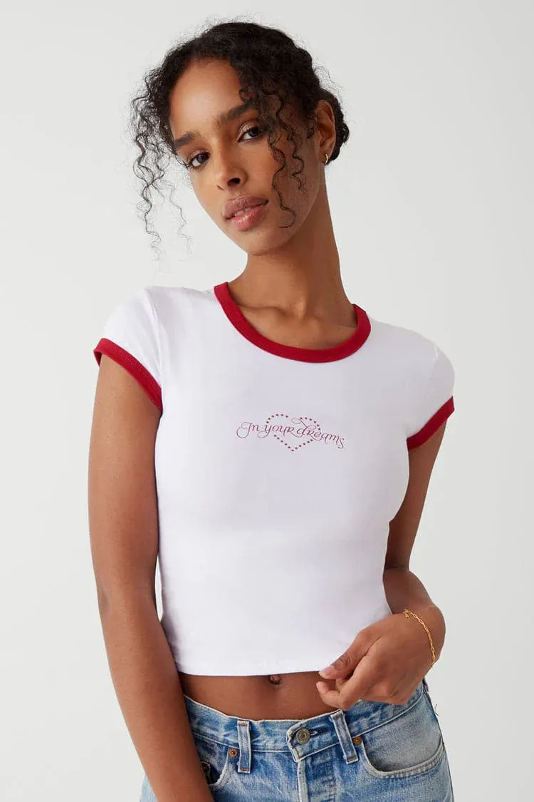 Frankies Bikinis Archie Cotton Tee as seen on Madelaine Petsch & Amelia Gray