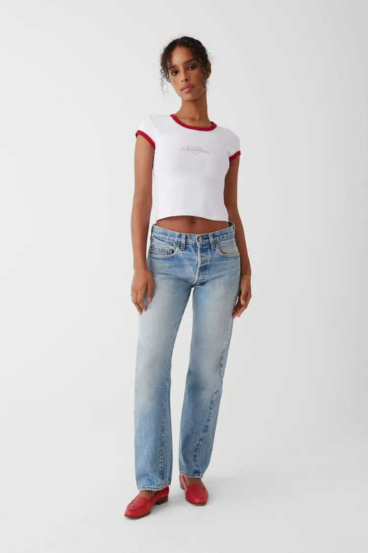 Frankies Bikinis Archie Cotton Tee as seen on Madelaine Petsch & Amelia Gray