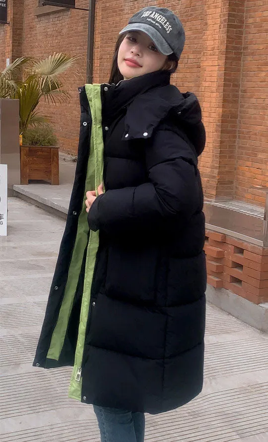 Full-Zip Hooded Relaxed-Fit Quilted Puffer Coat